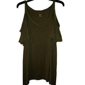 ANA Army green cold shoulder top